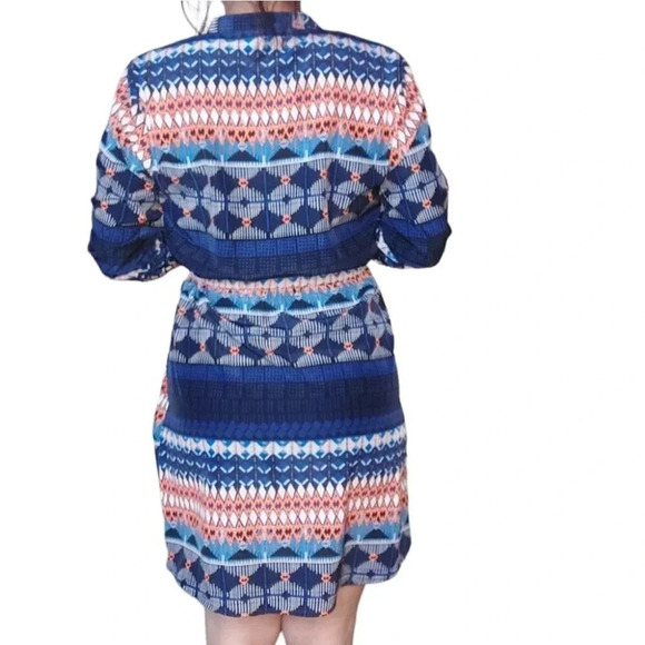 Bebop Orange White Blue Mini Dress Size Large - Picture 8 of 16